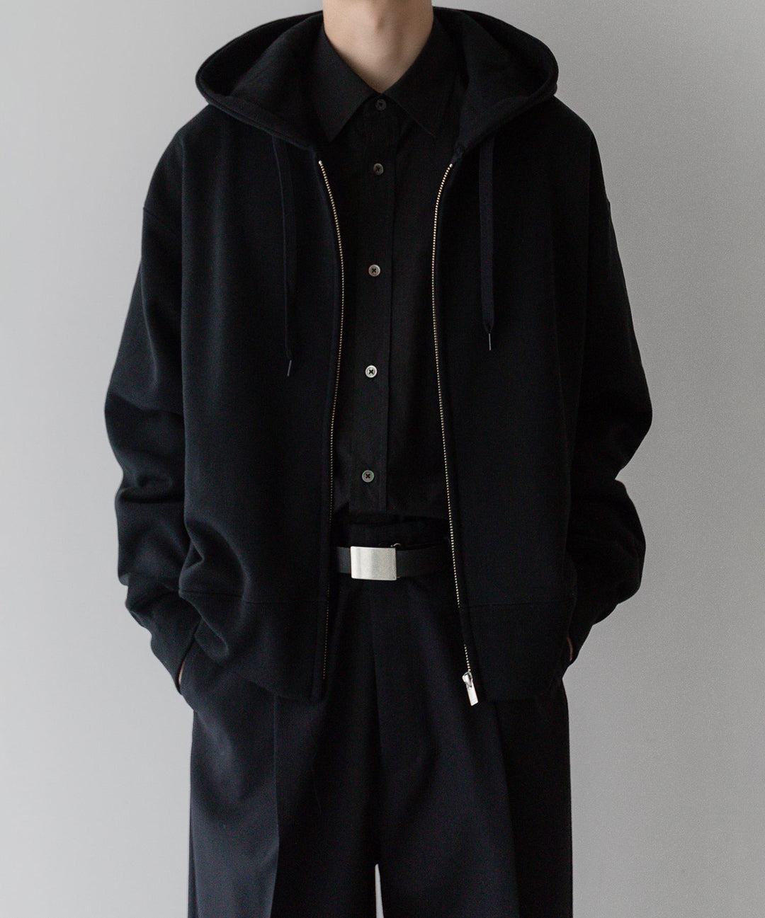 stein(シュタイン)の24SSコレクションUNTWISTED YARN SWEAT ZIP UP HOODYのBLACK