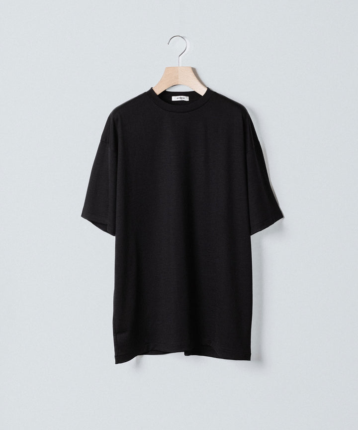 【INTÉRIM】    EXTRA FINE MERINO WOOL JERSEY S/S TEE - BLACK