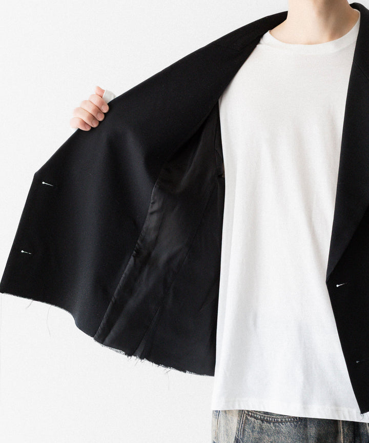 CODA コーダのBLACK WOOL CUT OFF DOUBLE BREASTED LENTO BLAZERのBLACK 公式通販サイトsession福岡セレクトショップ