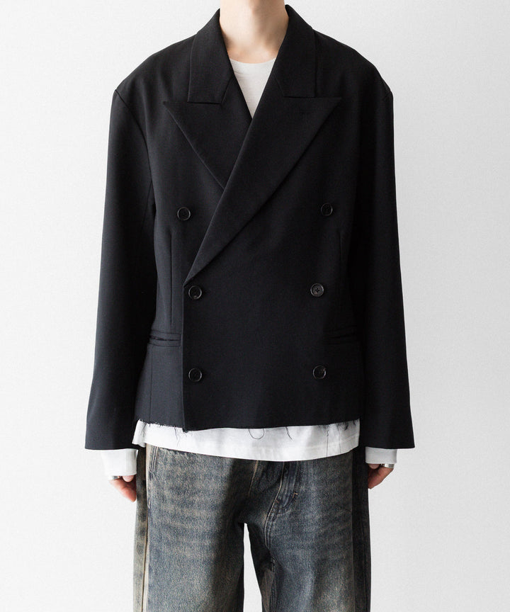 CODA コーダのBLACK WOOL CUT OFF DOUBLE BREASTED LENTO BLAZERのBLACK 公式通販サイトsession福岡セレクトショップ