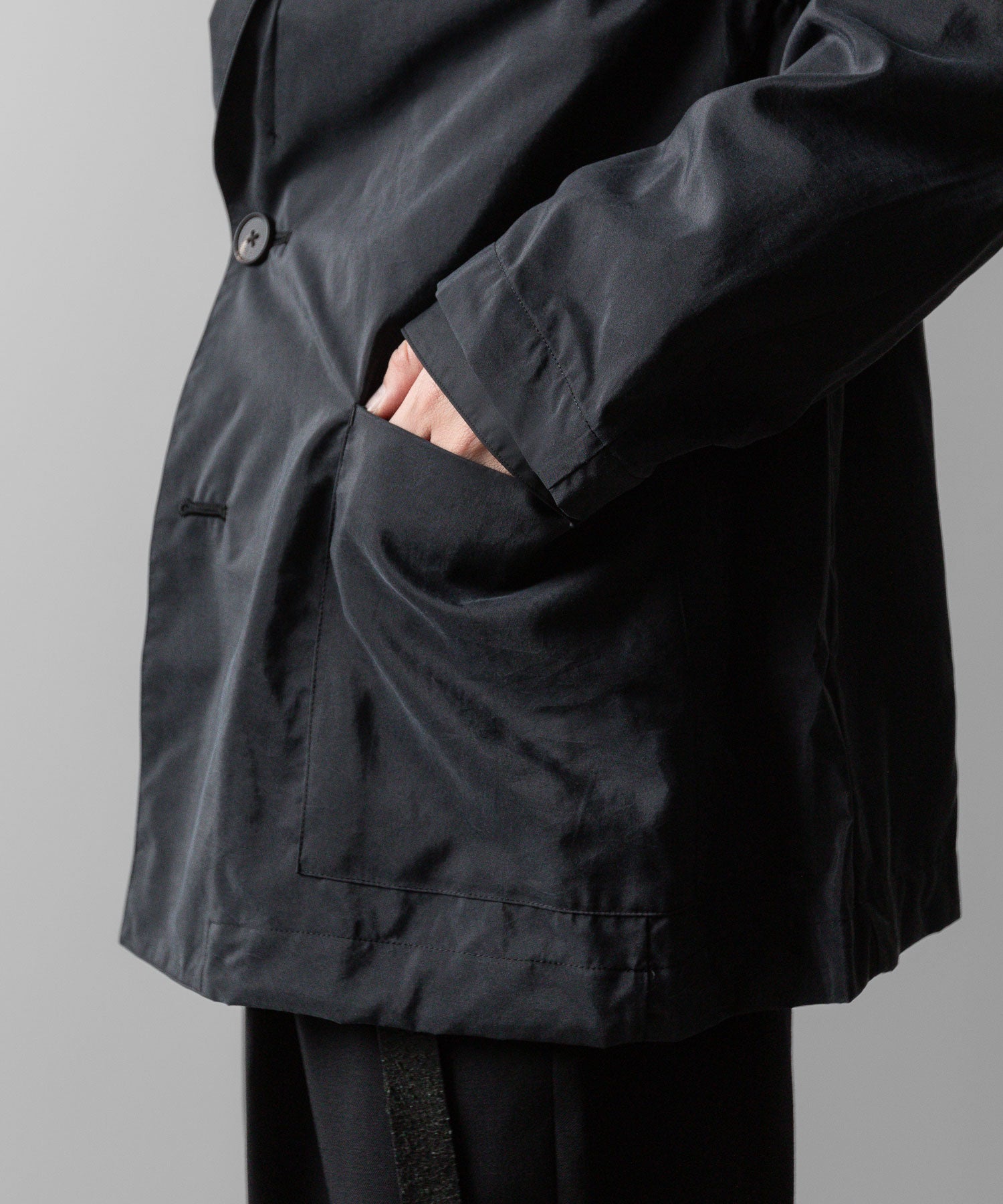 ssstein(シュタイン)の24AWコレクション SILK NYLON SINGLE BREASTED JACKET - BLACK 公式通販サイトsession福岡セレクトショップ