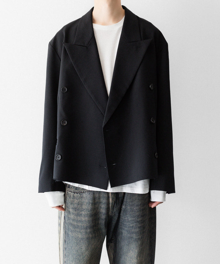 CODA コーダのBLACK WOOL CUT OFF DOUBLE BREASTED LENTO BLAZERのBLACK 公式通販サイトsession福岡セレクトショップ
