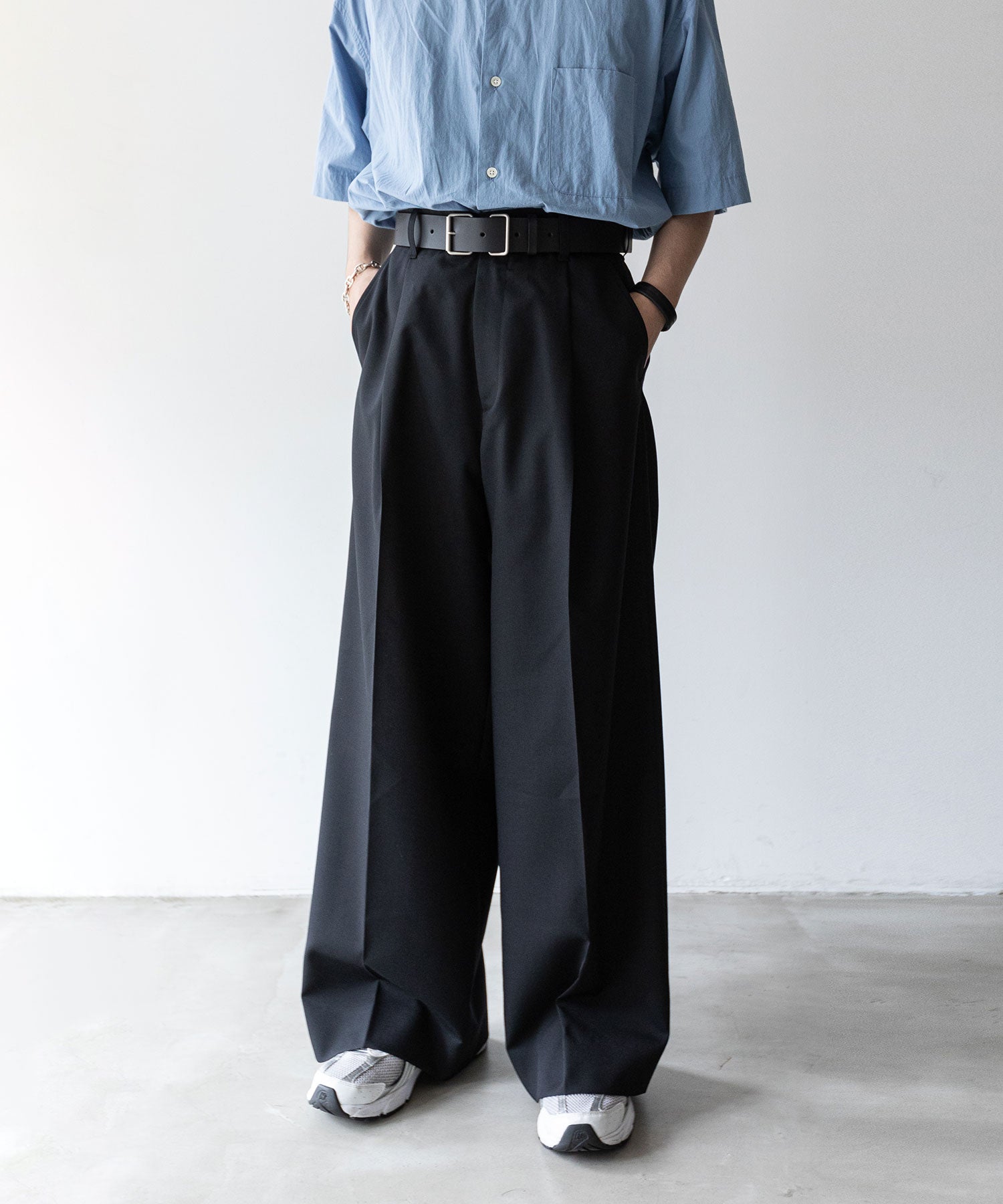 stein 23aw EXTRA WIDE TROUSERS パンツ　ブラック