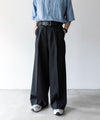 【stein】EXTRA WIDE TROUSERS - BLACK