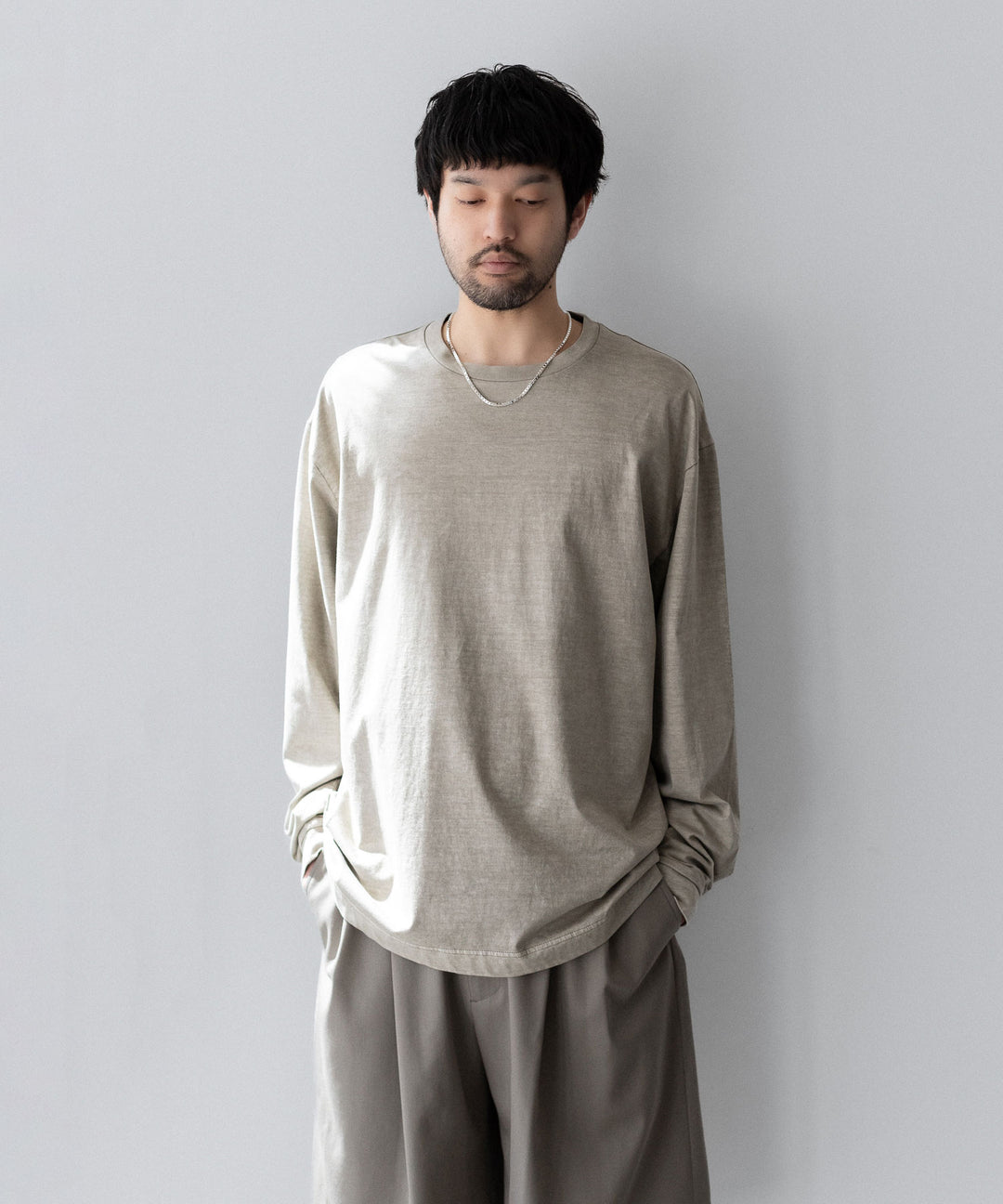 KANEMASA PHIL.-カネマサフィル36G LOW TWIST GARMENT DYE L/S TEEのKHAKI PIGMENT公式通販サイトsession福岡セレクトショップ