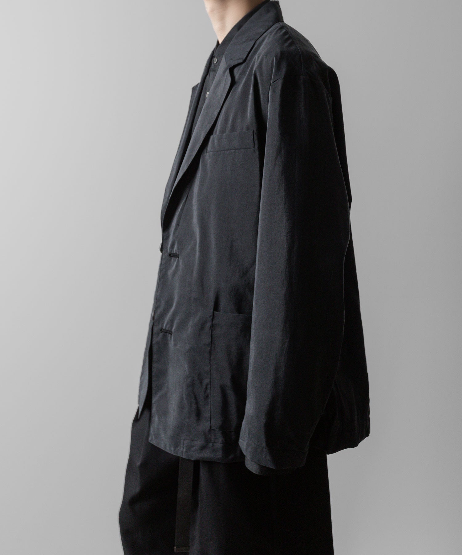 ssstein(シュタイン)の24AWコレクション SILK NYLON SINGLE BREASTED JACKET - BLACK 公式通販サイトsession福岡セレクトショップ