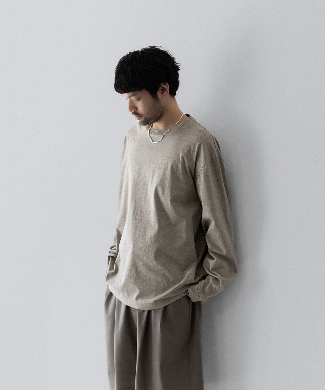 KANEMASA PHIL.-カネマサフィル36G LOW TWIST GARMENT DYE L/S TEEのKHAKI PIGMENT公式通販サイトsession福岡セレクトショップ