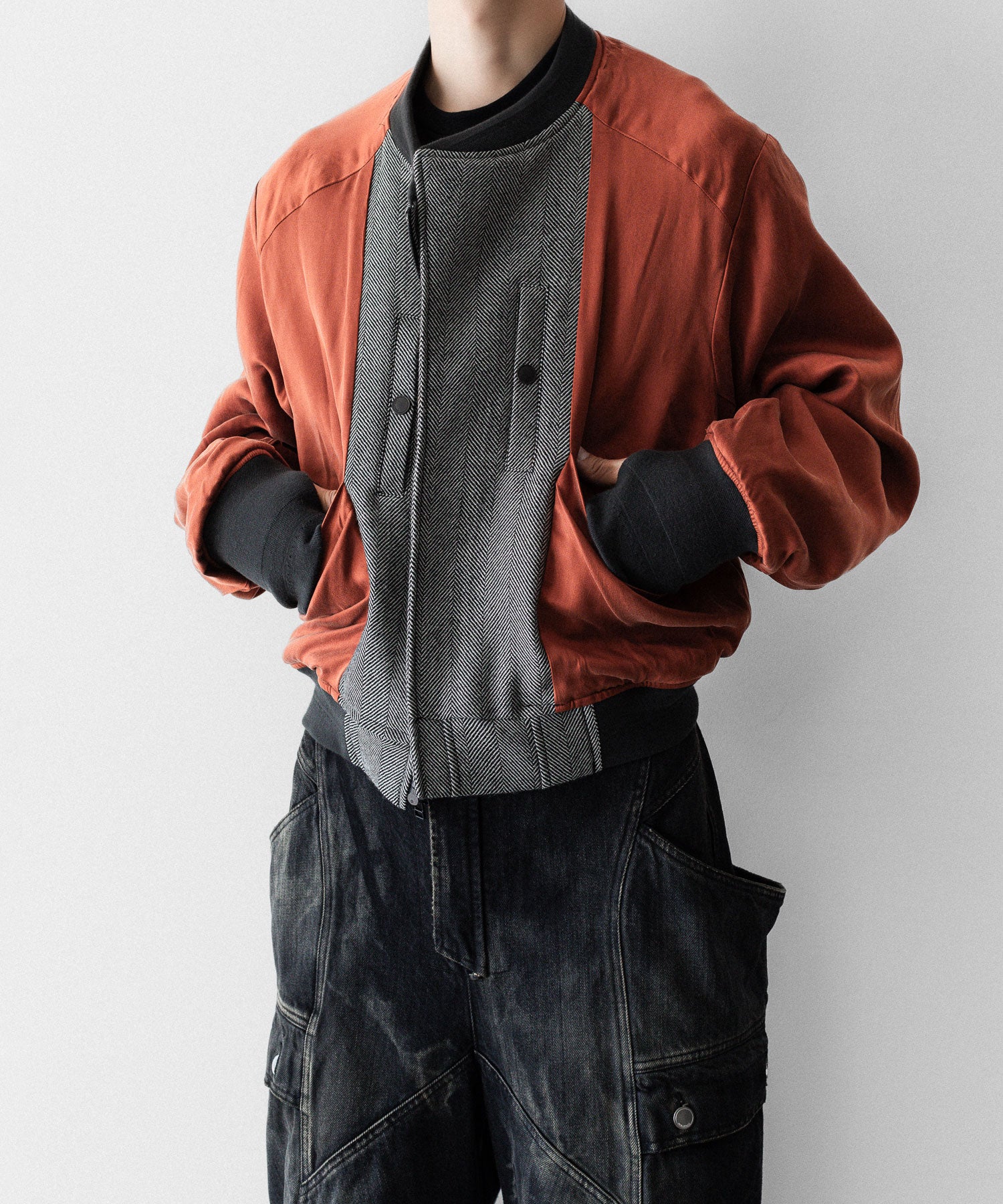 SUBLATIONS サブレーションズのHERRINGBONE ADJUSTABLE MA-1のHERRINGBONE BROWN 公式通販サイトsession福岡セレクトショップ