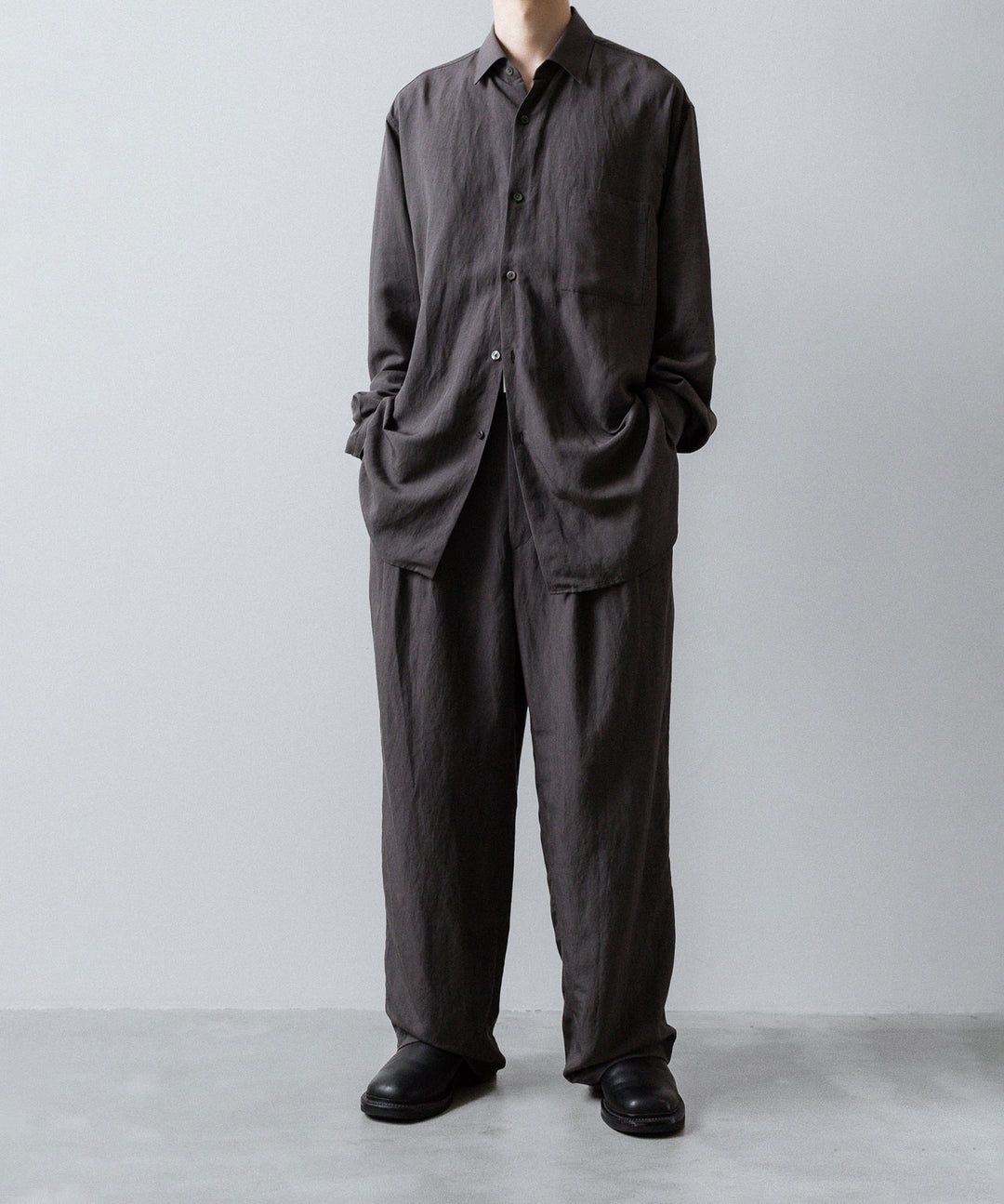 ssstein(シュタイン)のRAYON/LINEN WIDE EASY TROUSERS - CHARCOALの公式通販サイトsession福岡セレクトショップ