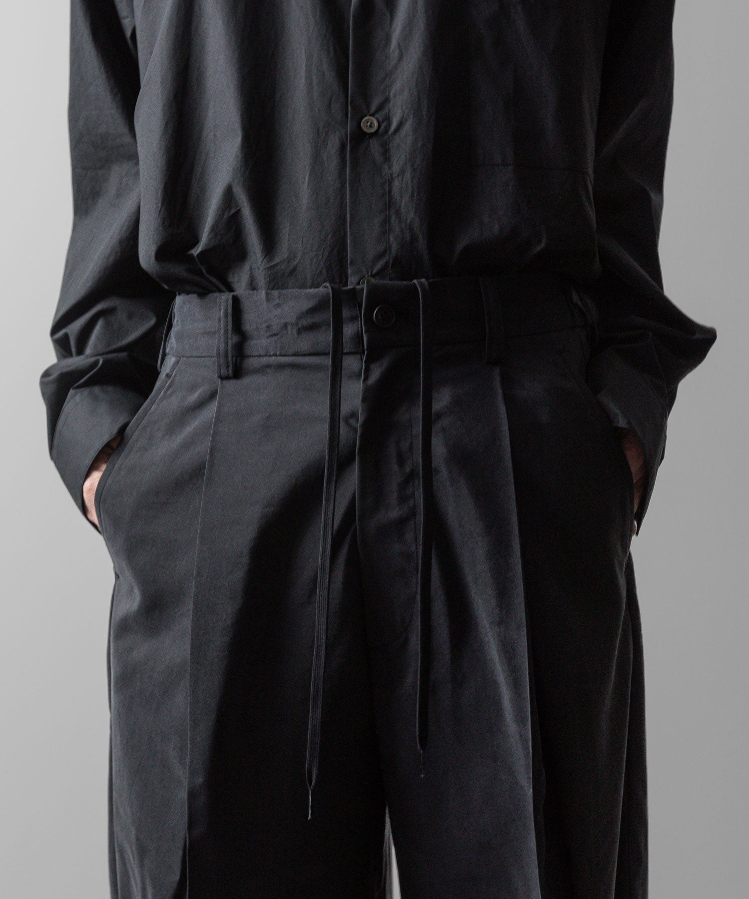 ssstein(シュタイン)の24AWコレクション SILK NYLON EASY WIDE TROUSERS - BLACK 公式通販サイトsession福岡セレクトショップ