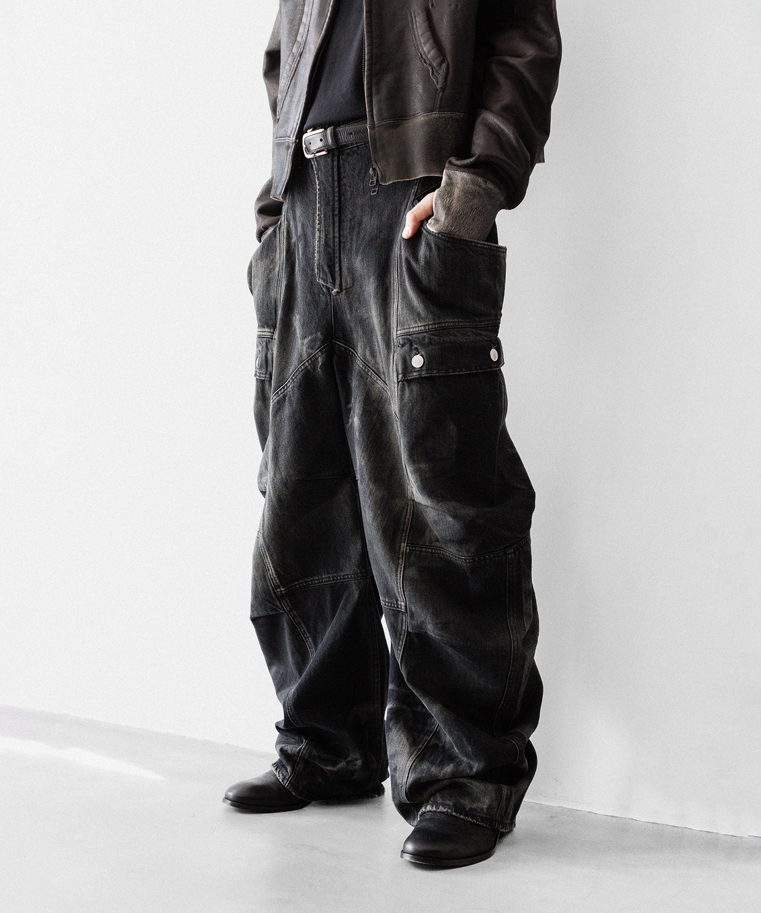 SUBLATIONS サブレーションズのDENIM BANANA CUTTING PANTSのUSED BLACK 公式通販サイトsession福岡セレクトショップ