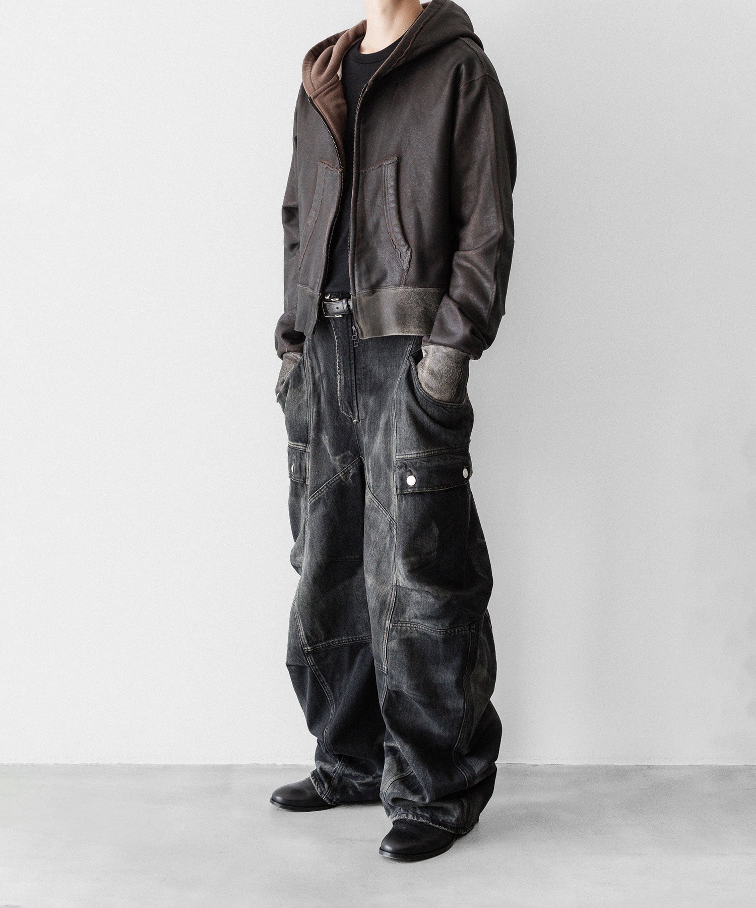SUBLATIONS サブレーションズのDENIM BANANA CUTTING PANTSのUSED BLACK 公式通販サイトsession福岡セレクトショップ