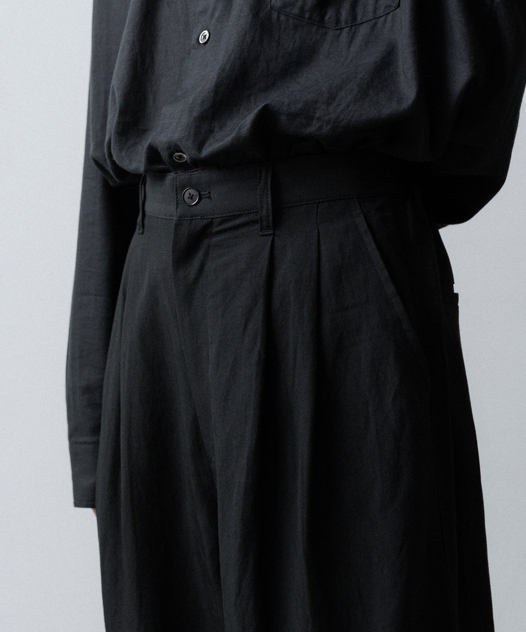 ssstein(シュタイン)のRAYON/LINEN WIDE EASY TROUSERS - BLACKの公式通販サイトsession福岡セレクトショップ