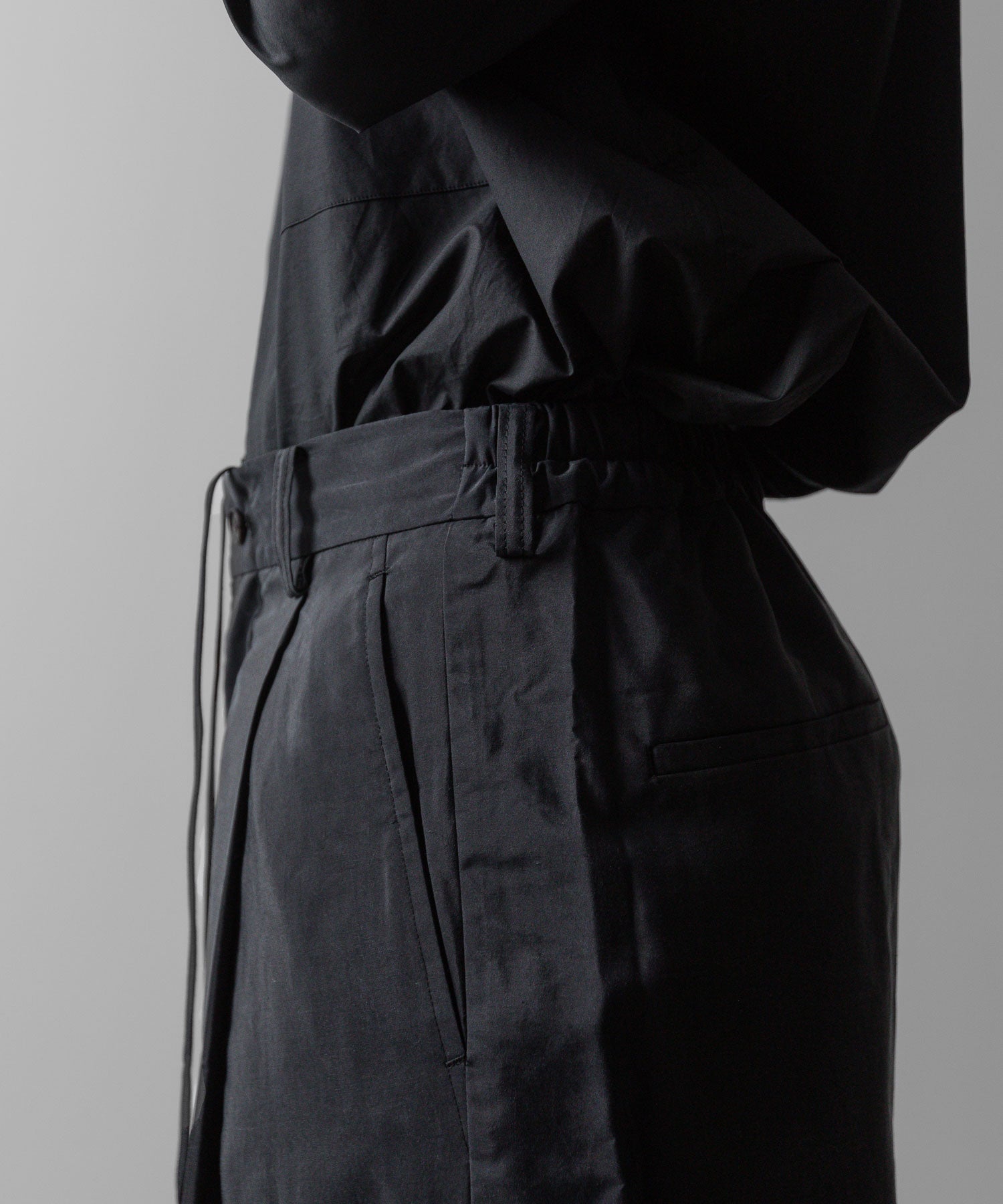 ssstein(シュタイン)の24AWコレクション SILK NYLON EASY WIDE TROUSERS - BLACK 公式通販サイトsession福岡セレクトショップ