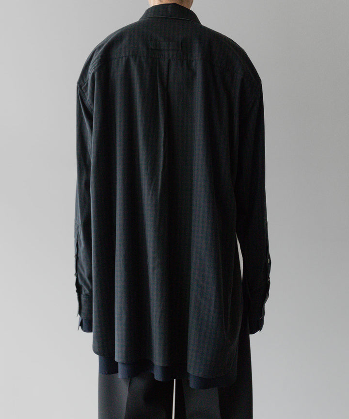stein(シュタイン)の24SSコレクションOVERSIZED LAYERED SHIRTのGINGHAM(CHARCOAL) 
