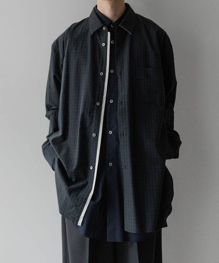 stein(シュタイン)の24SSコレクションOVERSIZED LAYERED SHIRTのGINGHAM(CHARCOAL) 