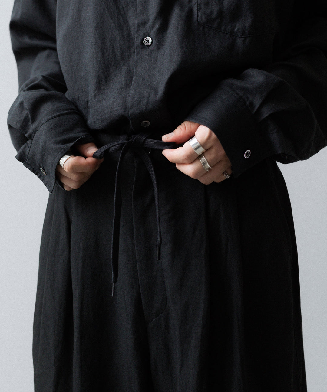 ssstein(シュタイン)のRAYON/LINEN WIDE EASY TROUSERS - BLACKの公式通販サイトsession福岡セレクトショップ