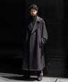 【stein】OVERESIZED DOUBLE BREASTED COAT - DARK CHARCOAL