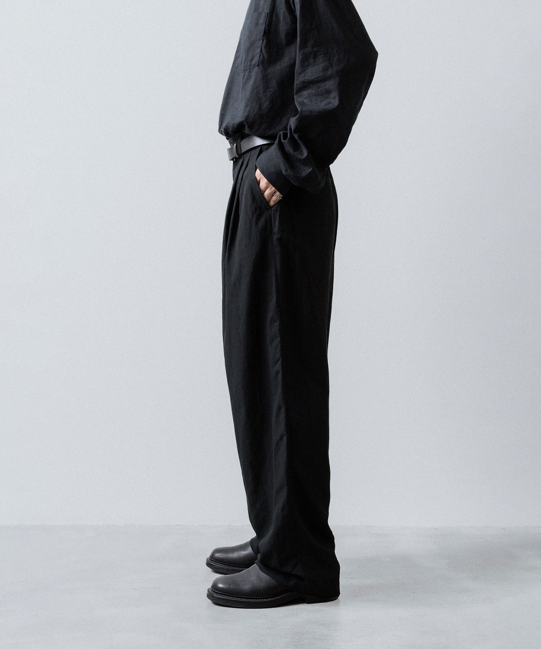 ssstein(シュタイン)のRAYON/LINEN WIDE EASY TROUSERS - BLACKの公式通販サイトsession福岡セレクトショップ