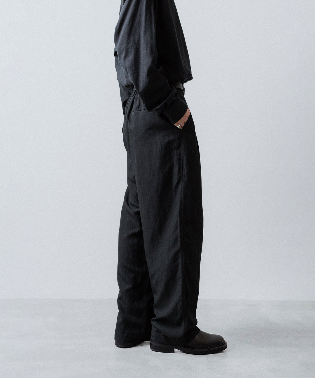 ssstein(シュタイン)のRAYON/LINEN WIDE EASY TROUSERS - BLACKの公式通販サイトsession福岡セレクトショップ