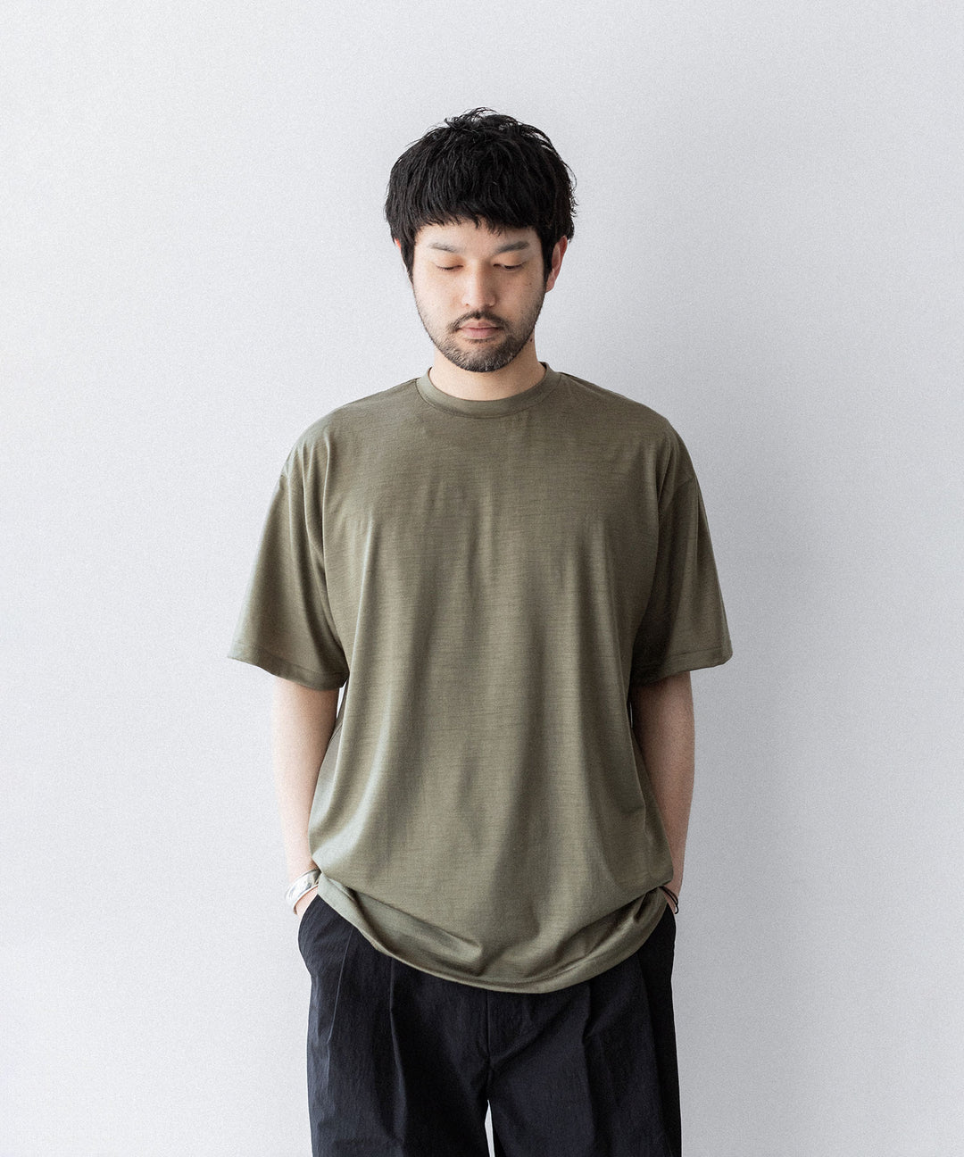 INTÉRIM(インテリム)のEXTRA FINE MERINO WOOL JERSEY S/S TEE - SAGEの公式通販サイトsession福岡セレクトショップ