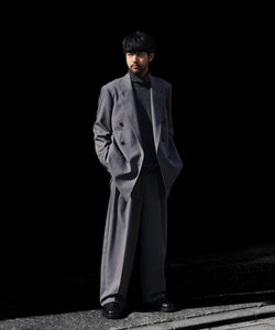 ANTHEM A / アンセムエー】WOOL TROPICAL SIDE GATHER SLACKS - GRAY