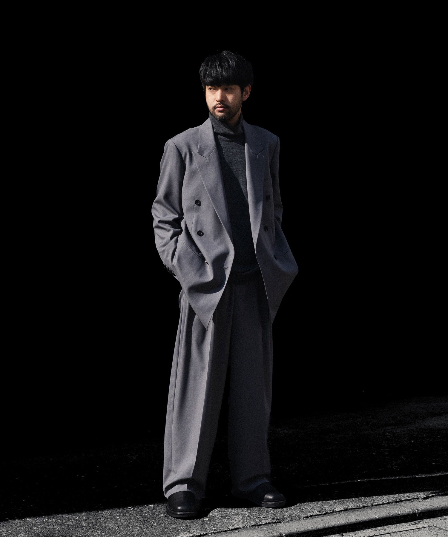 ANTHEM A / アンセムエー】WOOL TROPICAL SEMI-DOUBLE JACKET - GRAY