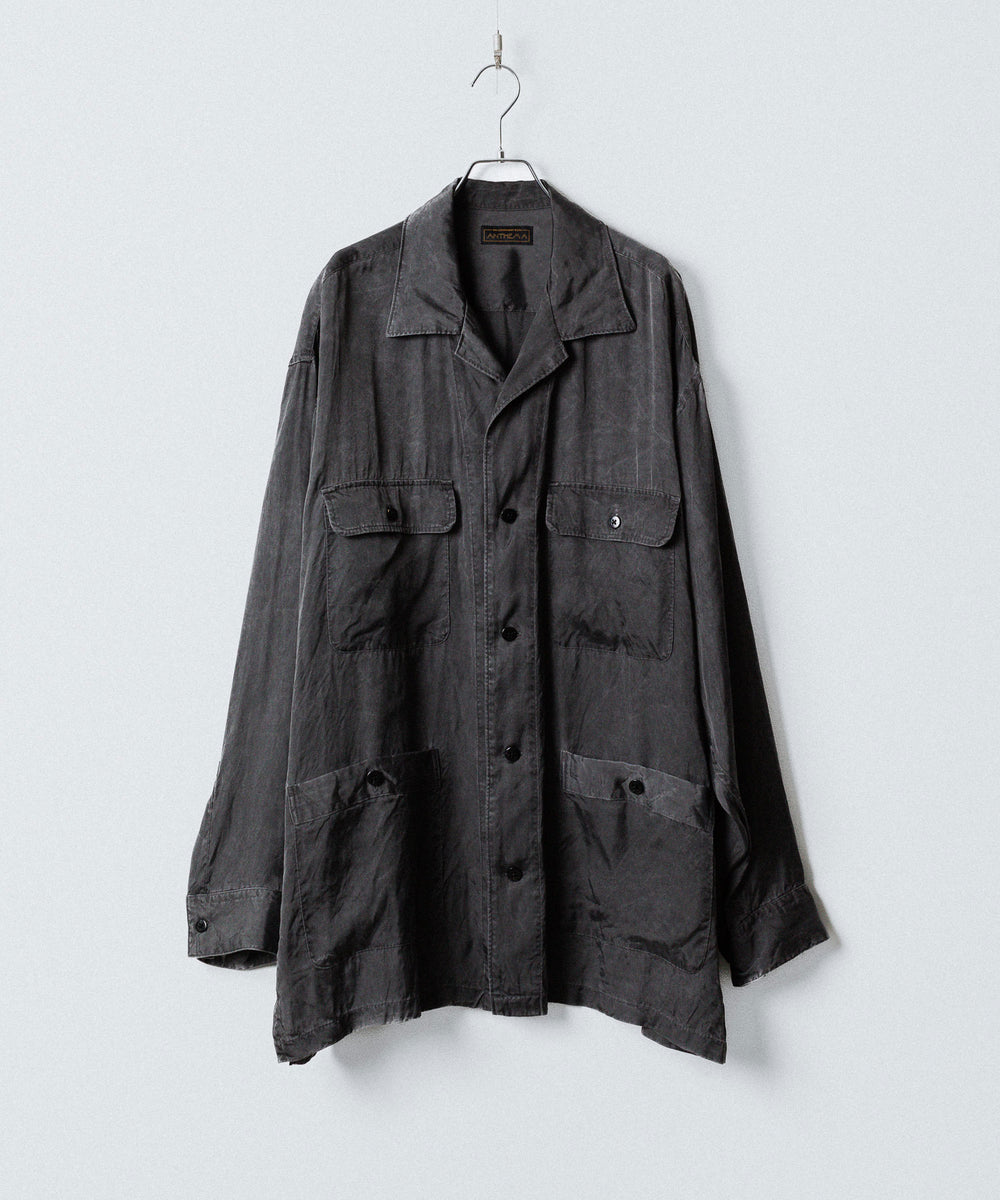 ANTHEM A-アンセムエーのPIGMENT CUPRO OPEN COLLAR SHIRTのCHARCOAL 公式通販サイトsession福岡セレクトショップ