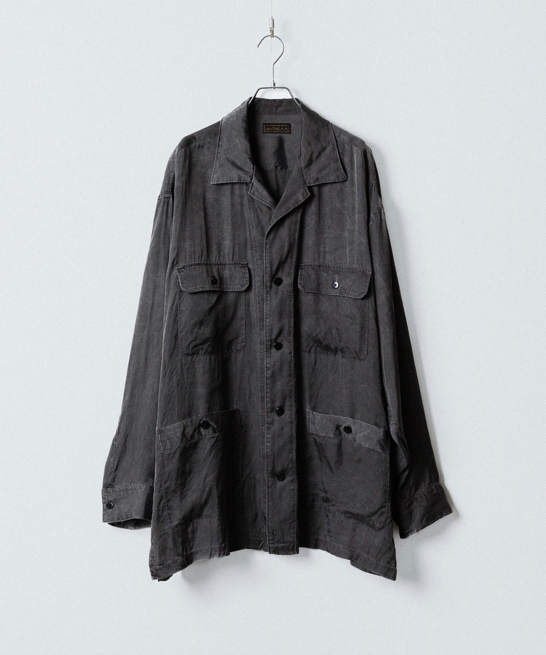 ANTHEM A-アンセムエーのPIGMENT CUPRO OPEN COLLAR SHIRTのCHARCOAL 公式通販サイトsession福岡セレクトショップ