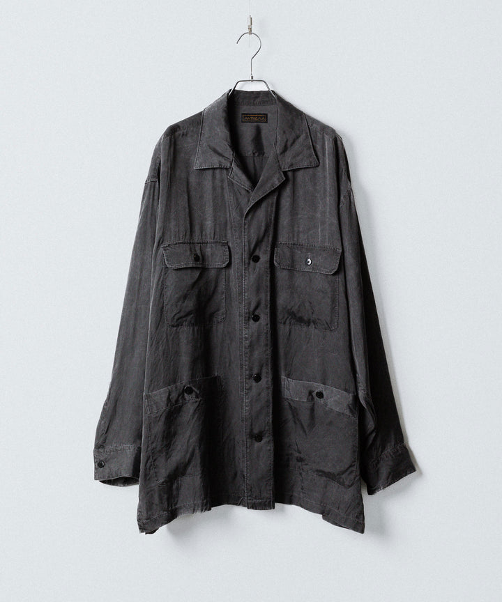 ANTHEM A-アンセムエーのPIGMENT CUPRO OPEN COLLAR SHIRTのCHARCOAL 公式通販サイトsession福岡セレクトショップ