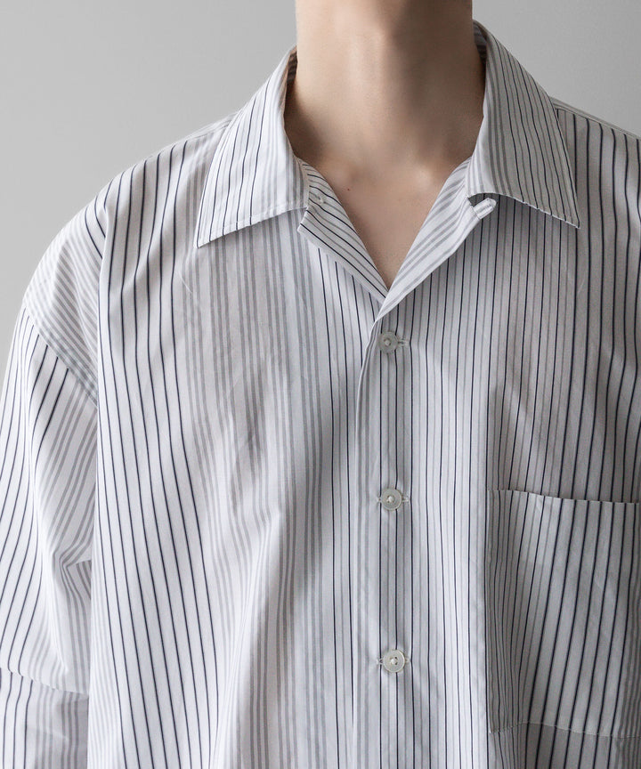 【INTÉRIM】インテリムのVARIOUS STRIPES COTTON POPLIN 60s OPEN COLLAR SHIRT - V.STRIPE公式通販サイトsession福岡セレクトショップ