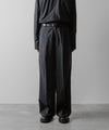 【ssstein】SILK NYLON EASY WIDE TROUSERS - BLACK