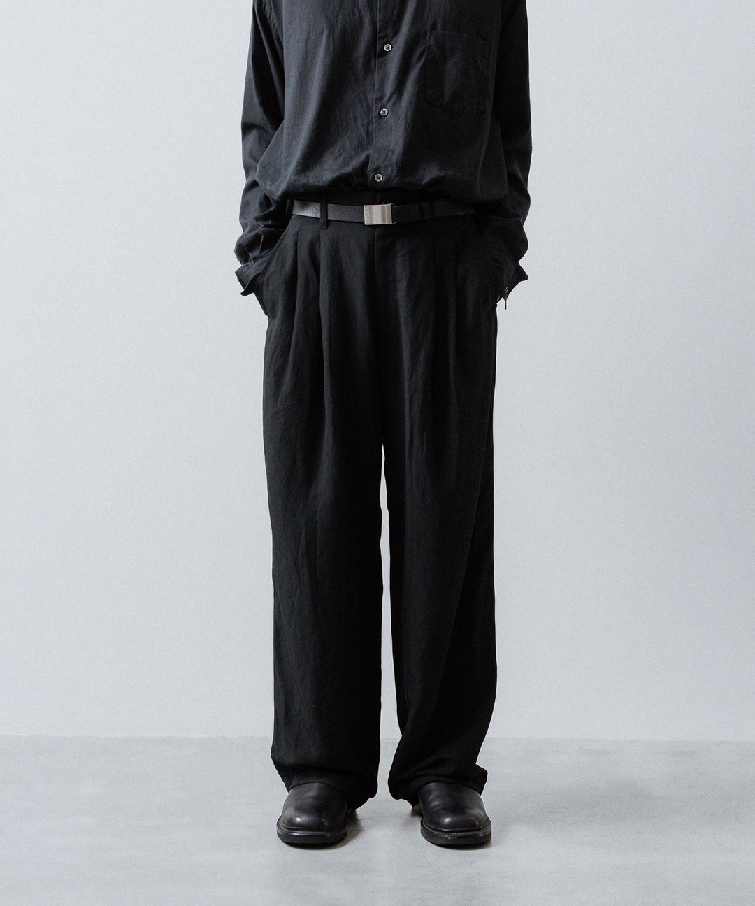 ssstein(シュタイン)のRAYON/LINEN WIDE EASY TROUSERS - BLACKの公式通販サイトsession福岡セレクトショップ