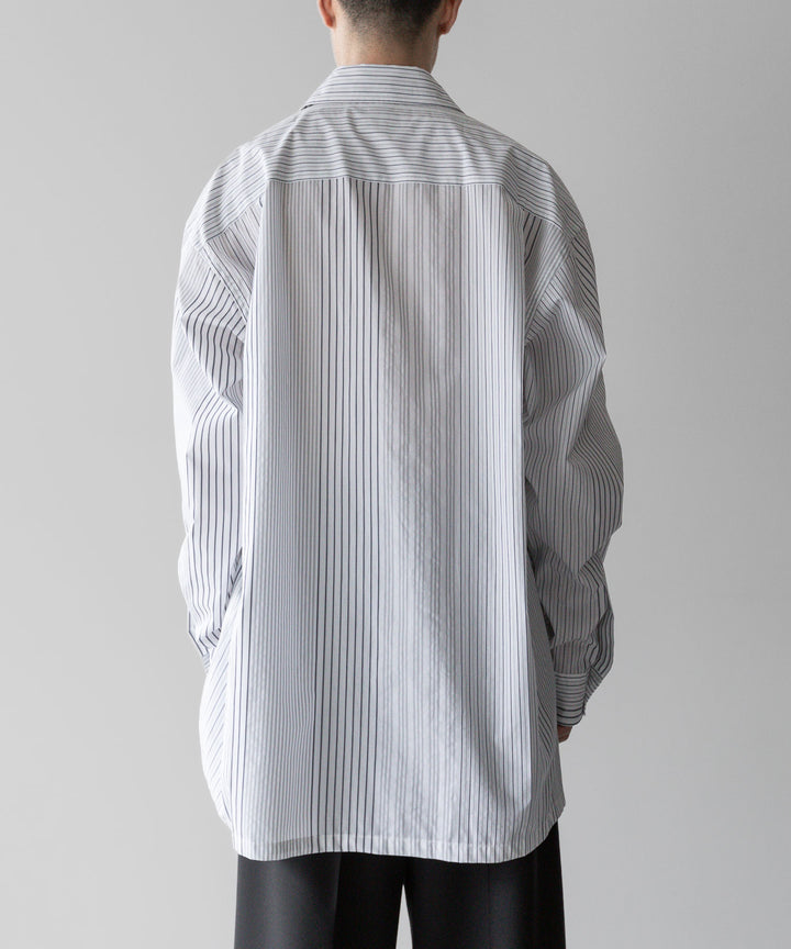 【INTÉRIM】インテリムのVARIOUS STRIPES COTTON POPLIN 60s OPEN COLLAR SHIRT - V.STRIPE公式通販サイトsession福岡セレクトショップ