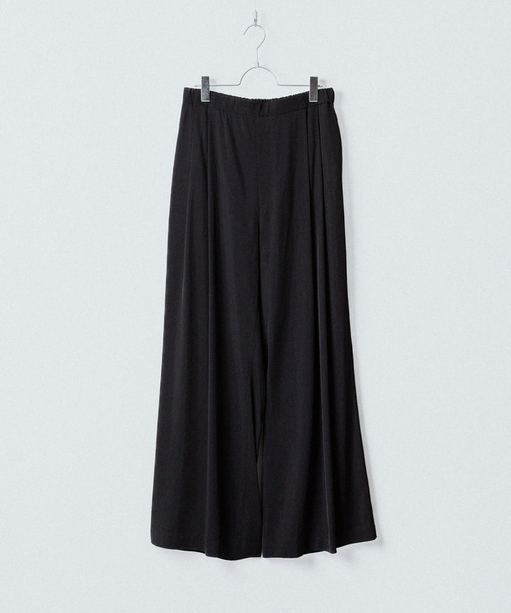 ANTHEM A-アンセムエーのSILKY VISCOSE 2TUCK FLARE EASY PANTSのBLACK 公式通販サイトsession福岡セレクトショップ
