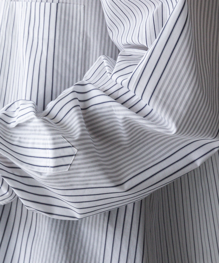 【INTÉRIM】インテリムのVARIOUS STRIPES COTTON POPLIN 60s OPEN COLLAR SHIRT - V.STRIPE公式通販サイトsession福岡セレクトショップ
