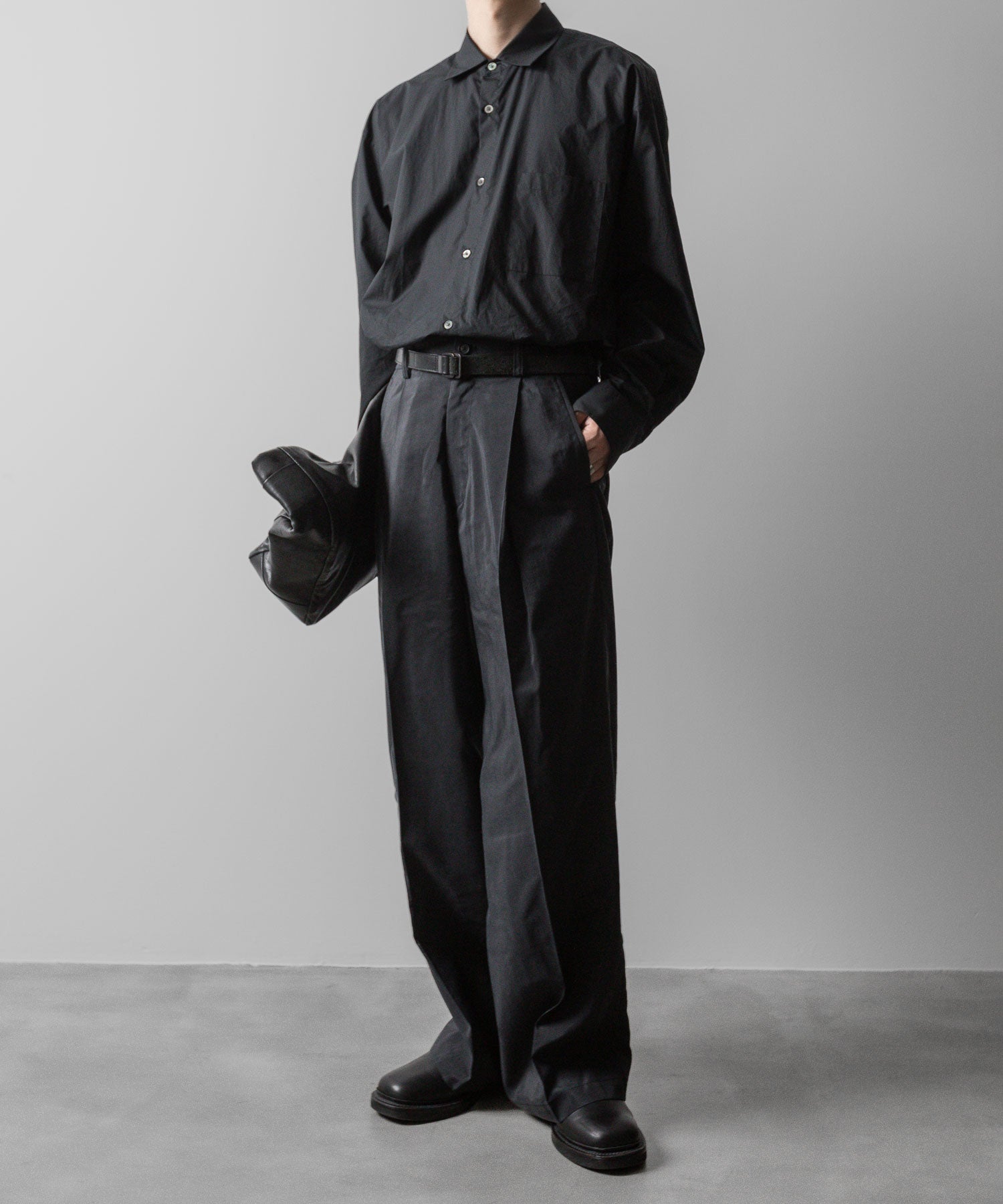 ssstein(シュタイン)の24AWコレクション OVERSIZED DOWN PAT SHIRT - BLACK 公式通販サイトsession福岡セレクトショップ