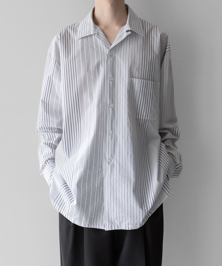 【INTÉRIM】インテリムのVARIOUS STRIPES COTTON POPLIN 60s OPEN COLLAR SHIRT - V.STRIPE公式通販サイトsession福岡セレクトショップ