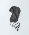 【nakedgauge】 CASHMERE 3GG FLIGHT CAP BEANIE - BLACK MIX