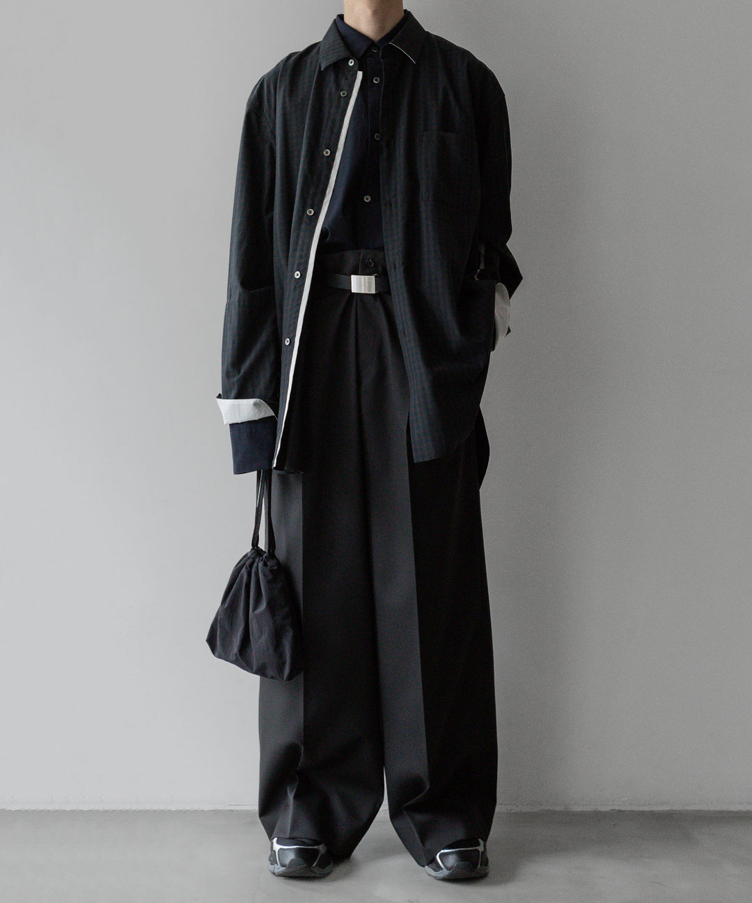 stein(シュタイン)の24SSコレクションOVERSIZED LAYERED SHIRTのGINGHAM(CHARCOAL) 