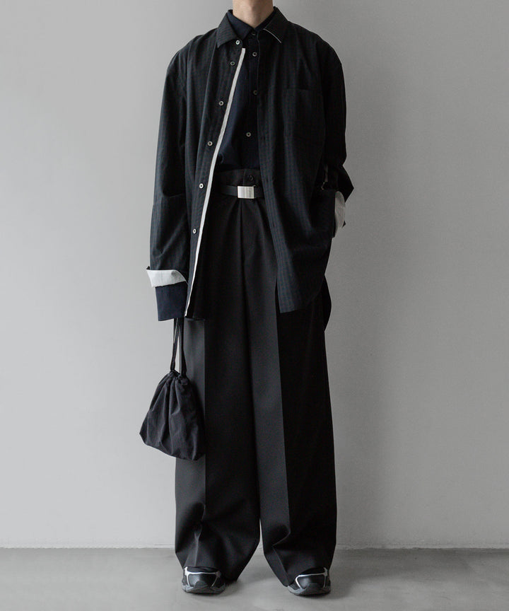 stein(シュタイン)の24SSコレクションOVERSIZED LAYERED SHIRTのGINGHAM(CHARCOAL) 