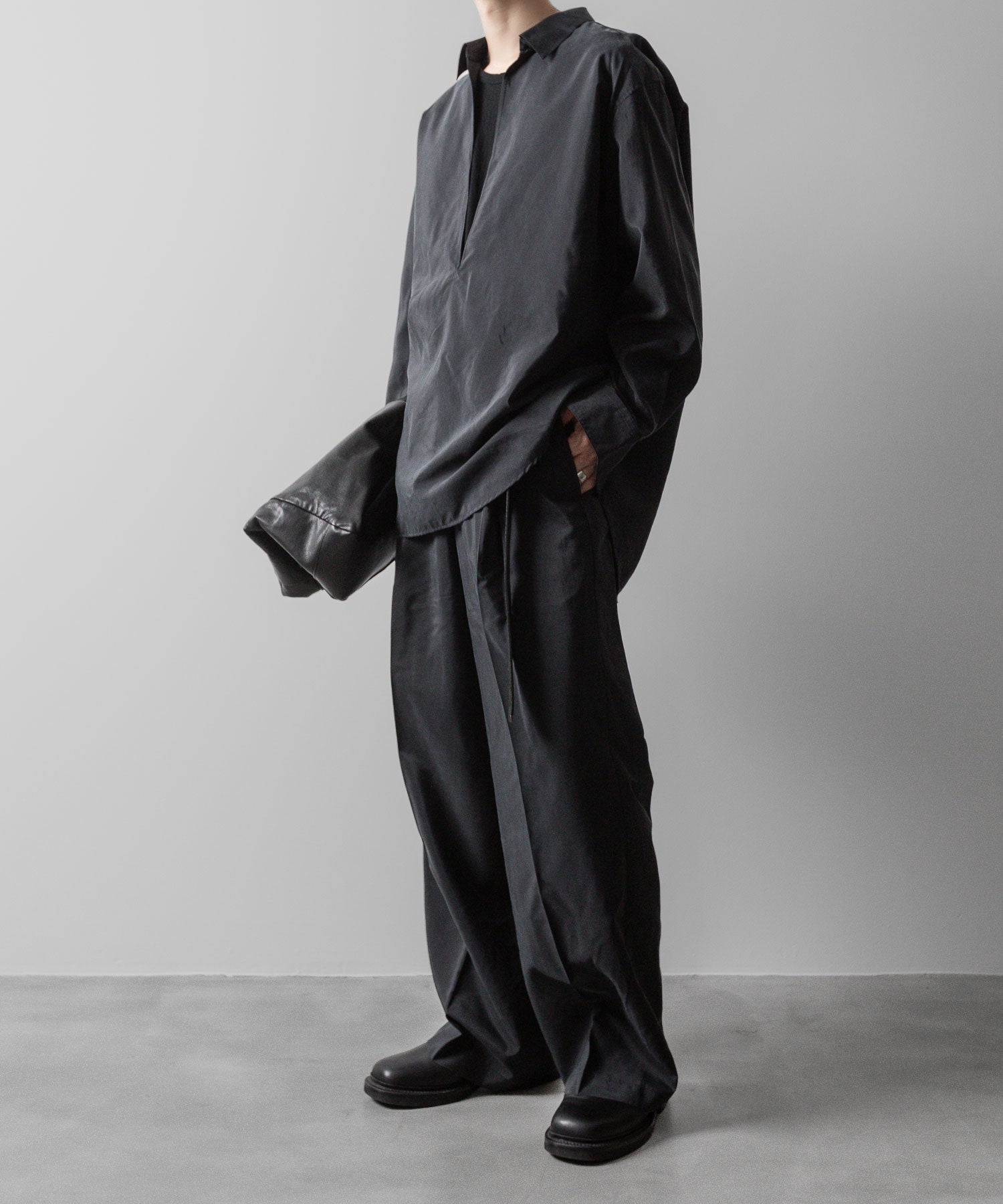 ssstein(シュタイン)の24AWコレクション SILK NYLON EASY WIDE TROUSERS - BLACK 公式通販サイトsession福岡セレクトショップ