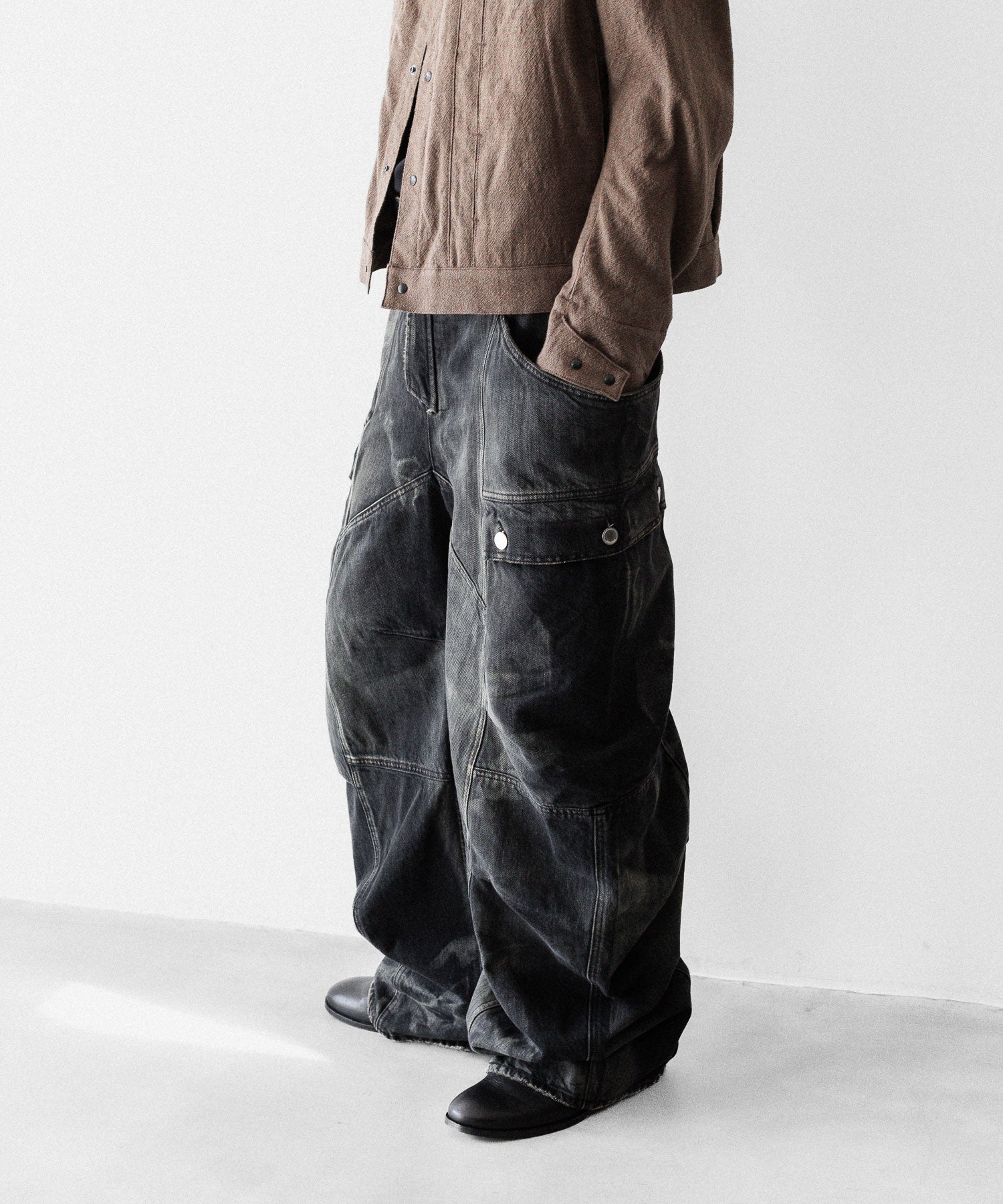 SUBLATIONS サブレーションズのDENIM BANANA CUTTING PANTSのUSED BLACK 公式通販サイトsession福岡セレクトショップ