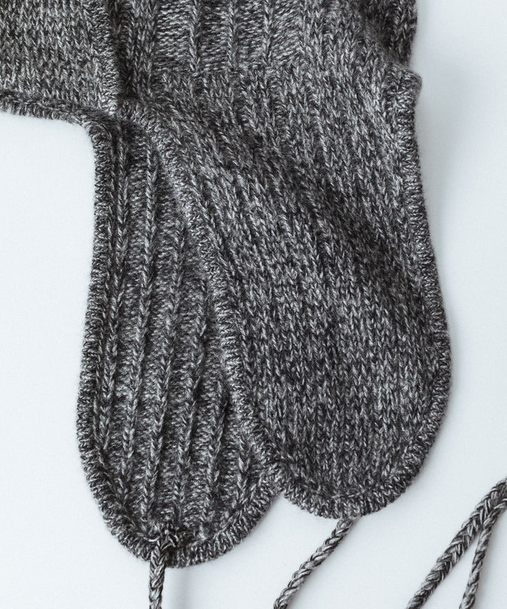 nakedgauge ネイキッドゲージのCASHMERE 3GG FLIGHT CAP BEANIEのBLACK MIX 公式通販サイトsession福岡セレクトショップ