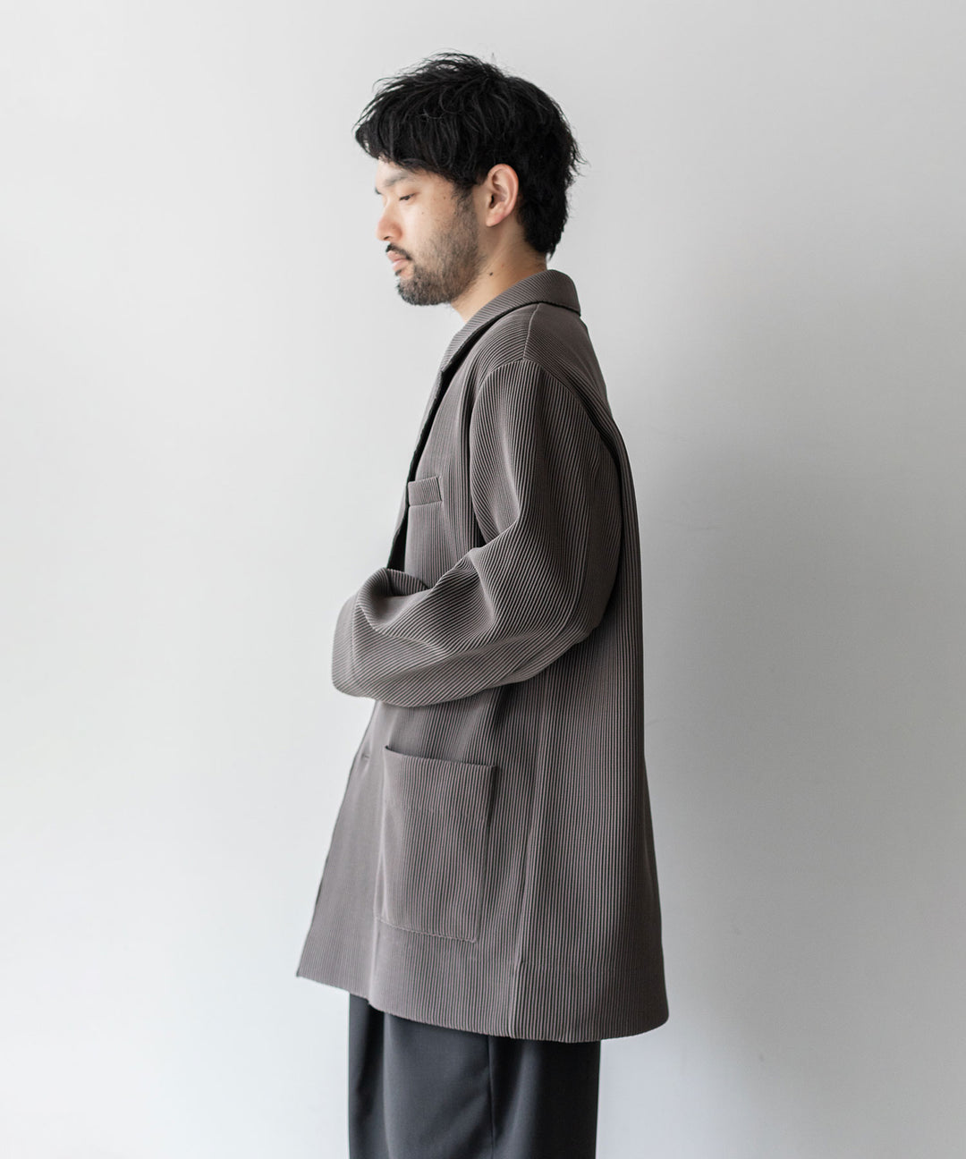 【stein】OVERSIZED GRADATION PLEATS JACKET - D.GREIGE シュタイン 23ss 23aw sessionセッション 福岡セレクトショップ 公式通販サイト
