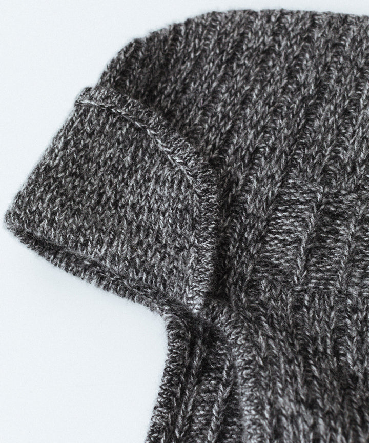 nakedgauge ネイキッドゲージのCASHMERE 3GG FLIGHT CAP BEANIEのBLACK MIX 公式通販サイトsession福岡セレクトショップ