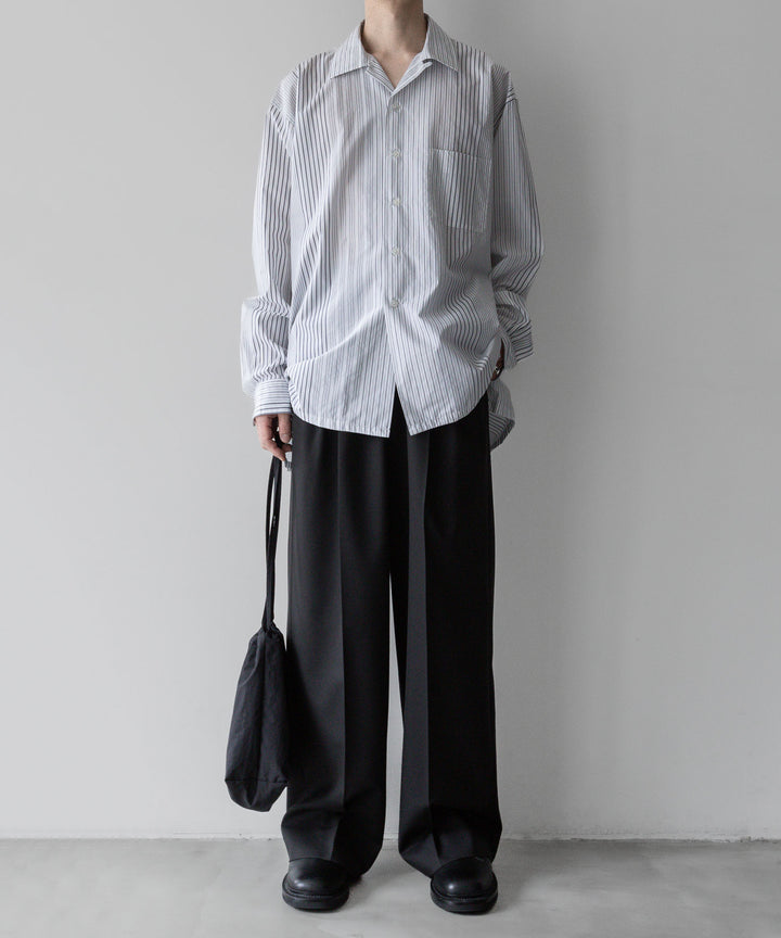【INTÉRIM】インテリムのVARIOUS STRIPES COTTON POPLIN 60s OPEN COLLAR SHIRT - V.STRIPE公式通販サイトsession福岡セレクトショップ