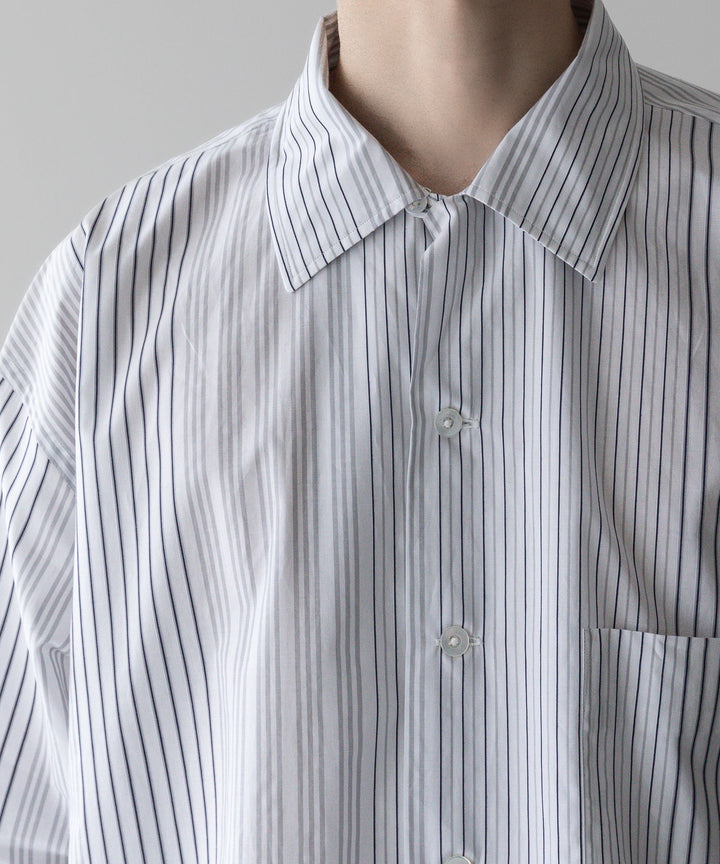 【INTÉRIM】インテリムのVARIOUS STRIPES COTTON POPLIN 60s OPEN COLLAR SHIRT - V.STRIPE公式通販サイトsession福岡セレクトショップ