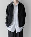 【INTÉRIM】PURE BLACK WOOL DRIVING JACKET - BLACK