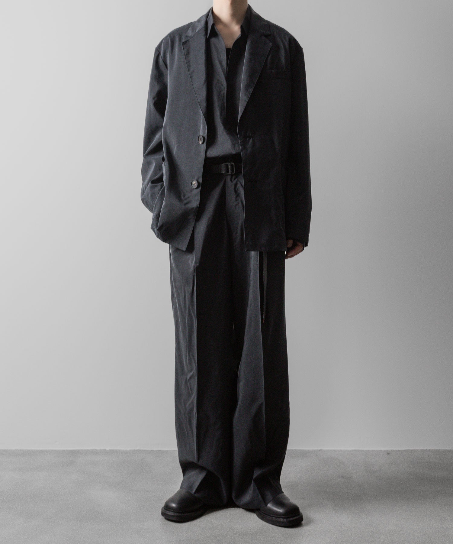 ssstein(シュタイン)の24AWコレクション SILK NYLON SKIPPER SHIRT - BLACK 公式通販サイトsession福岡セレクトショップ